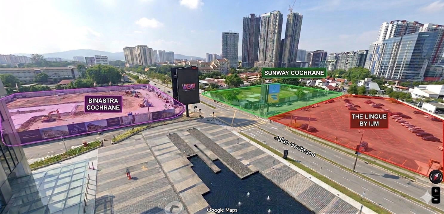 Jalan Cochrane — Binastra, Sunway and The Linque by IJM