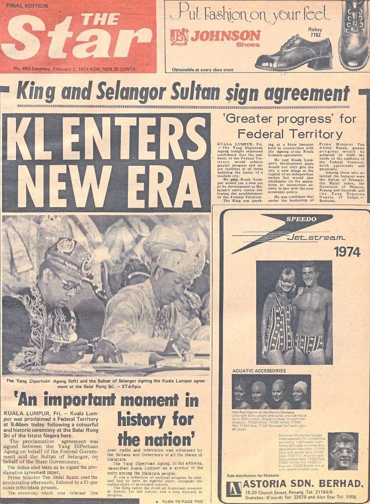 The Star newspaper February 2 1974 — KL enters new era as Federal Territory